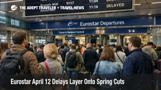 Eurostar April 12 delays shown on departure boards at London St Pancras as spring rail cuts reduce backup options