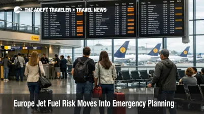 Europe jet fuel risk shown at Frankfurt Airport as travelers watch departure boards during an uncertain April outlook