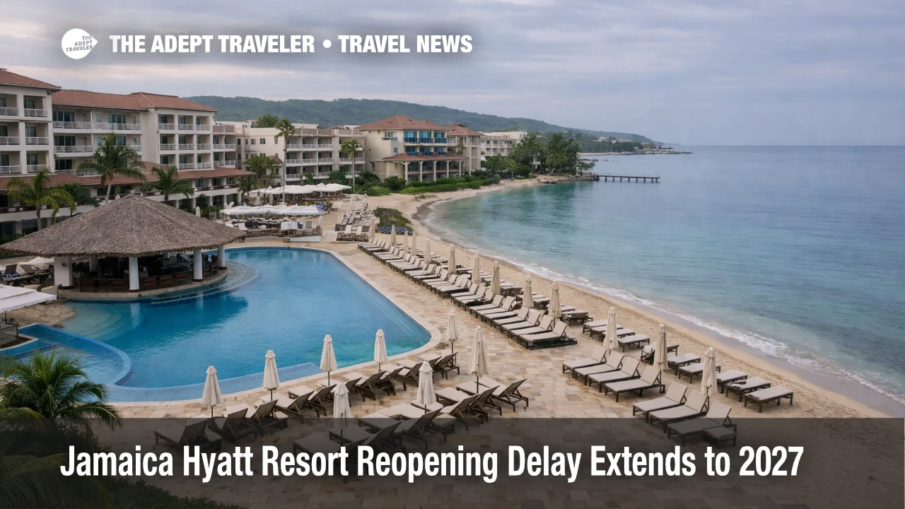 Closed Rose Hall beachfront resort in Montego Bay reflecting the Jamaica resort reopening delay into early 2027