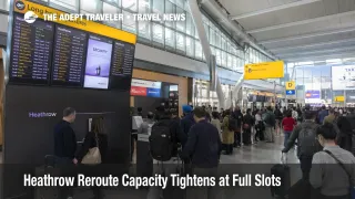 Heathrow reroute capacity strain shown by crowded long haul departures and transfer queues at London Heathrow Airport