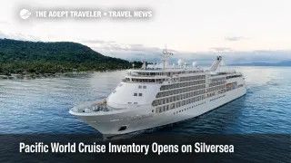 Silversea 2029 world cruise ship Silver Whisper sails in French Polynesia, showing Pacific luxury cruise access