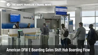 American DFW e boarding gates guide travelers through an orderly boarding lane at Dallas Fort Worth International Airport
