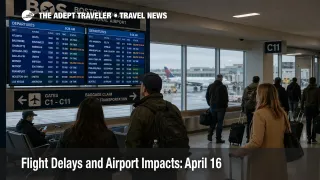 April 16 flight delays at Boston Logan show travelers watching departure boards as low ceilings raise connection risk