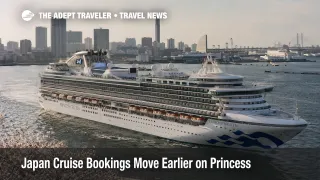 Japan cruise bookings pressure near Tokyo as a Princess ship departs Yokohama for 2028 Asia sailings