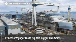 Princess Voyager class ships signaled in Monfalcone as a giant new cruise vessel takes shape at Fincantieri's yard