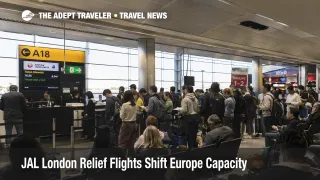 JAL London relief flights shown by fuller Heathrow gate areas as Japan Europe reroutes shift capacity in late April