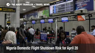Passengers queue in Lagos as Nigeria domestic flight shutdown risk rises ahead of April 20 domestic departures