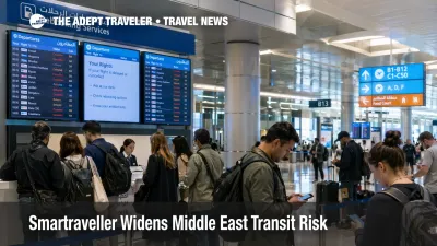 Travelers queue at Dubai airport as Middle East transit risk and wider flight disruption reshape layover decisionsMiddle East