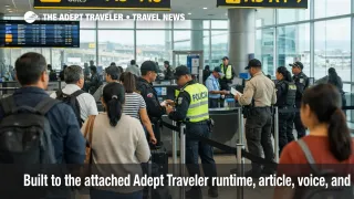 Guayaquil Airport airside transit scene showing Ecuador emergency travel delays and tighter security checks for passengers