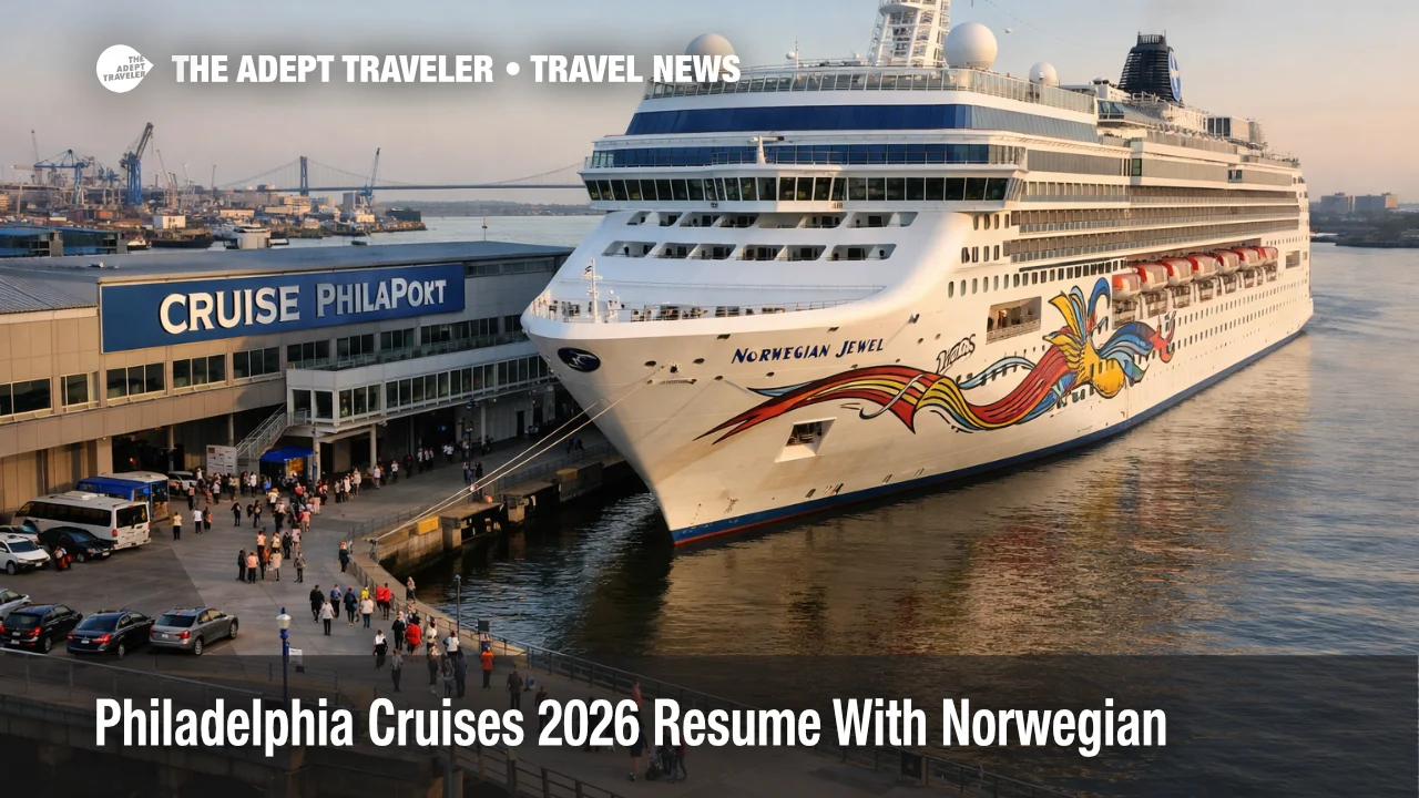 Norwegian Jewel at PhilaPort as Philadelphia cruises 2026 return with a drive to port option for Mid Atlantic travelers