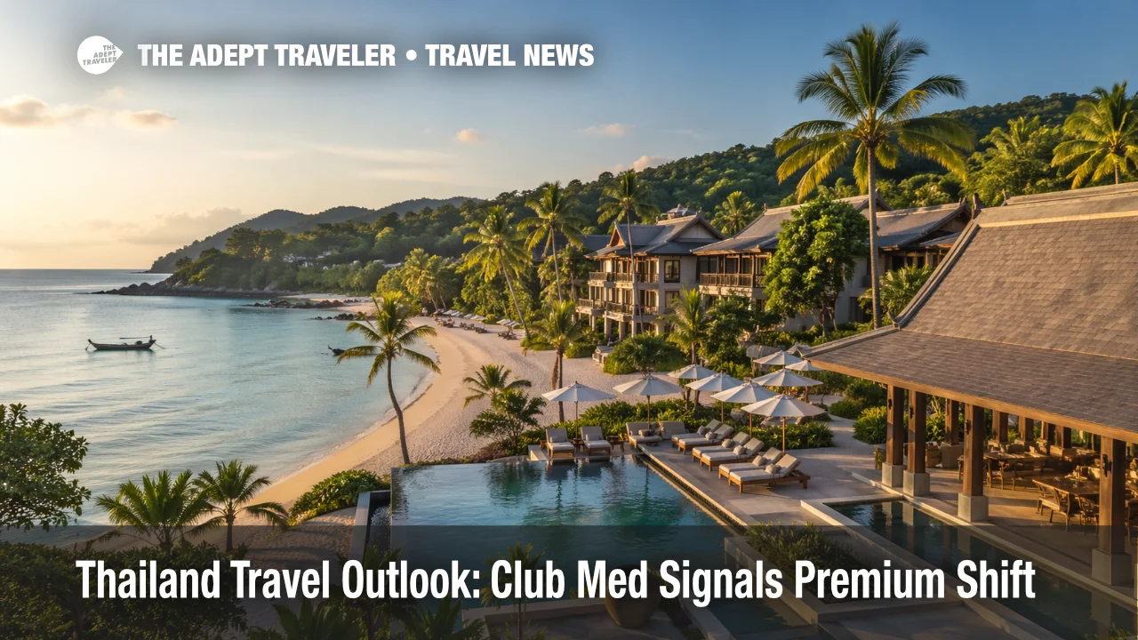 Koh Samui luxury beachfront resort scene reflects Thailand travel outlook shifting toward premium, wellness-led stays
