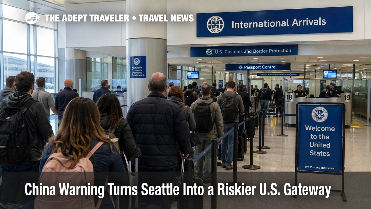 Seattle airport entry risk shown in SEA passport control queues as Chinese travelers face added U.S. border scrutiny