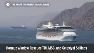 Cruise ship transits the Strait of Hormuz near Oman as Hormuz cruise departures recover after Gulf disruptions
