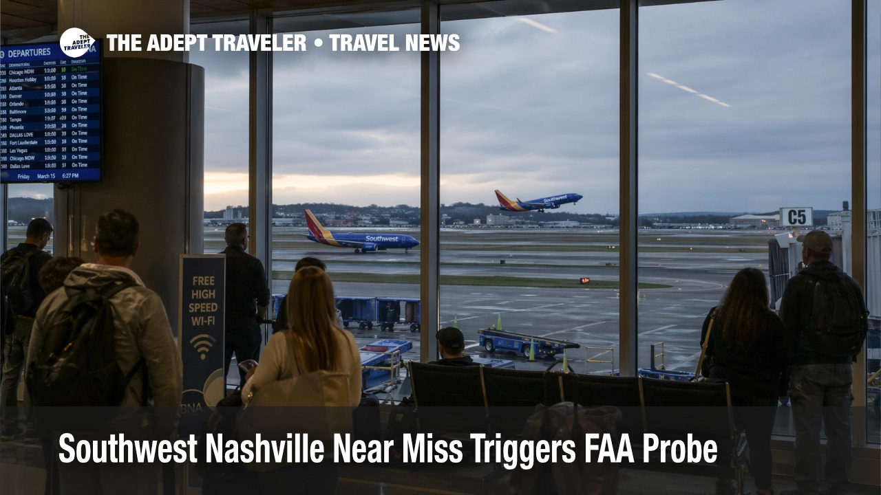 Travelers inside Nashville International Airport as the Southwest Nashville near miss puts BNA flight safety in focus