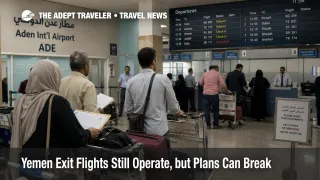 Yemen exit flights scene at Aden airport, where travelers queue under uncertain departures and fragile airport operations