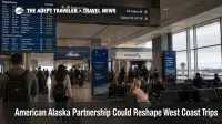 Travelers wait at Seattle Tacoma as American Alaska partnership talks could affect West Coast connections.