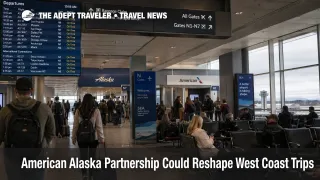 Travelers wait at Seattle Tacoma as American Alaska partnership talks could affect West Coast connections.
