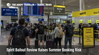 Spirit bailout review shown by travelers waiting at Fort Lauderdale airport during airline bankruptcy uncertainty.
