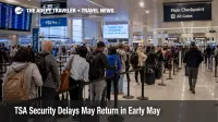 Long TSA security delays at Hartsfield Jackson Atlanta show travelers waiting in airport screening lines.
