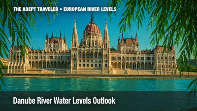 Hungarian Parliament Building seen across the deep aqua Danube River, framed by overhanging willow branches, vintage nautical chart texture subtly overlaid.